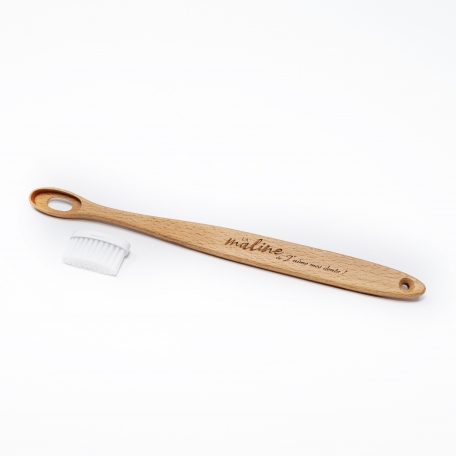 Brosse à dents en bois à tête changeable