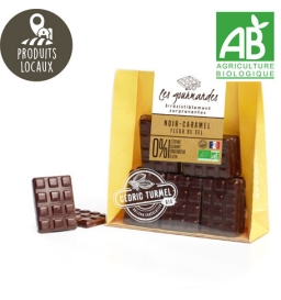 Mini tablettes gourmandes chocolat noir au caramel fleur de sel
