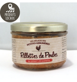 Rillettes de poules au piment d'espelette (200g)