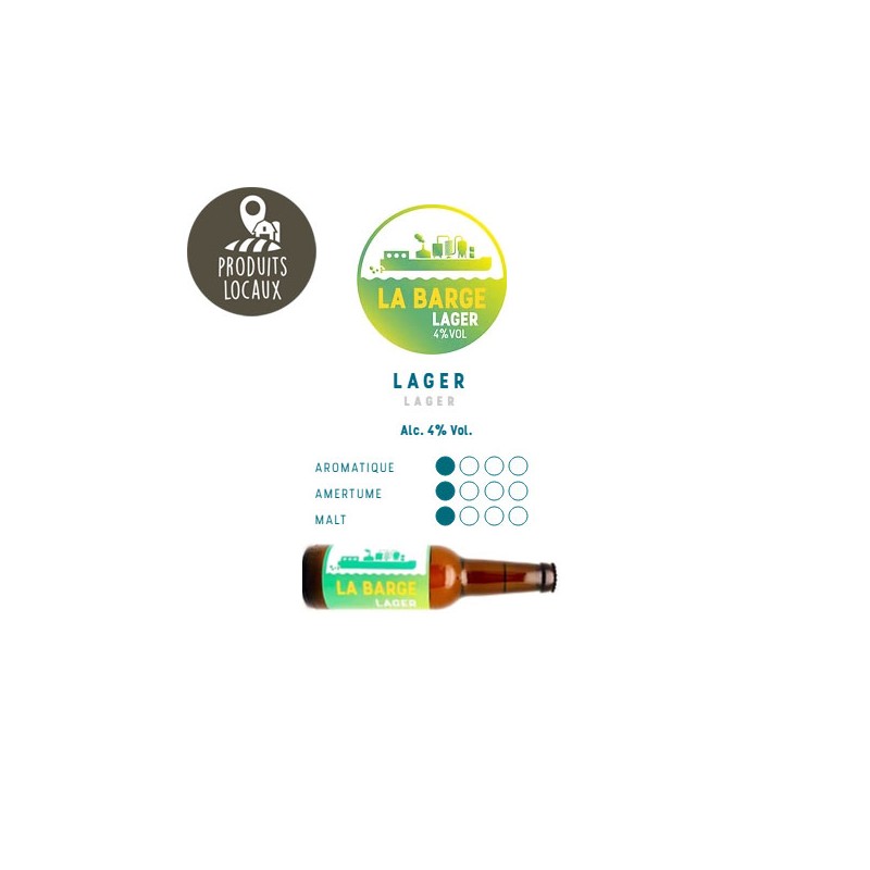 Bière La barge Lager (33 cl) Bière La barge Lager (33 cl)